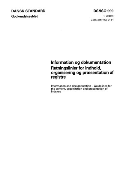 DS/ISO 999:1998 - Information and documentation - Guidelines for the ...