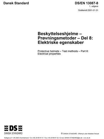 DS/EN 13087-8:2001 - Protective helmets - Test methods - Part 8 ...