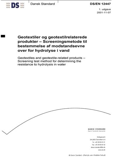 DS/EN 12447:2001 - Geotextiles and geotextile-related products ...