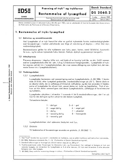 DS 2060.2:1969 - Testing of prints and inks for printing trade ...