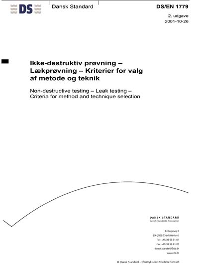 DS EN 1779 2001 Non destructive Testing Leak Testing Criteria For 