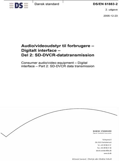 DS EN 61883 2 2005 Consumer Audio video Equipment Digital Interface 