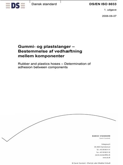 DS/EN ISO 8033:2006 - Rubber and plastics hoses - Determination of ...