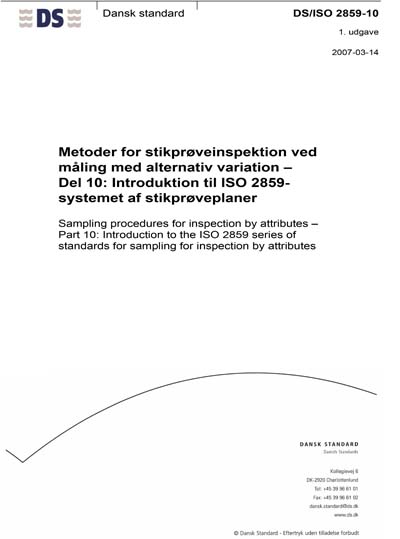 DS/ISO 2859-10:2007 - Sampling procedures for inspection by attributes ...