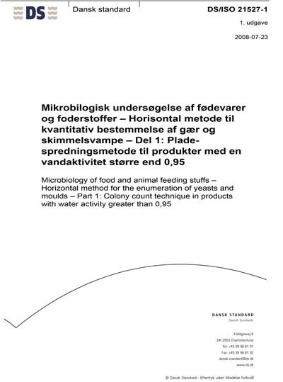 DS/ISO 21527-1:2008 - Microbiology of food and animal feeding stuffs ...