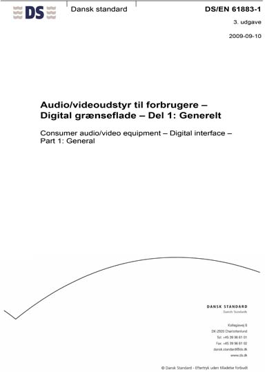 DS EN 61883 1 2009 Consumer Audio video Equipment Digital Interface 