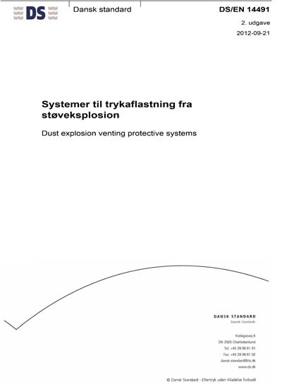 DS/EN 14491:2012 - Dust explosion venting protective systems