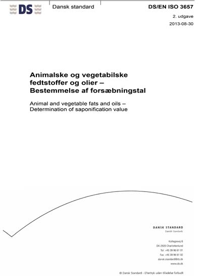 DS/EN ISO 3657:2013 - Animal and vegetable fats and oils ...