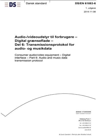 DS EN 61883 6 2014 Consumer Audio video Equipment Digital Interface 