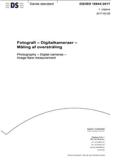 DS/ISO 18844:2017 - Photography - Digital cameras - Image flare measurement