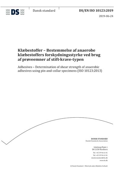 DS/EN ISO 10123:2019 - Adhesives - Determination of shear strength of ...