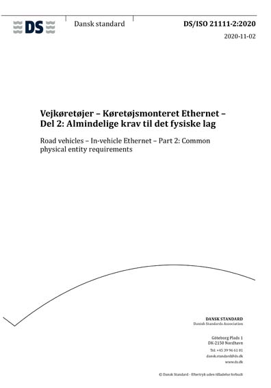 DS ISO 21111 2 2020 Road Vehicles In vehicle Ethernet Part 2 