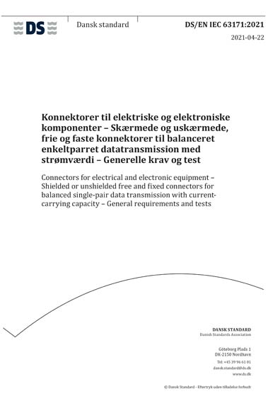 DS/EN IEC 63171:2021 - Connectors for electrical and electronic ...