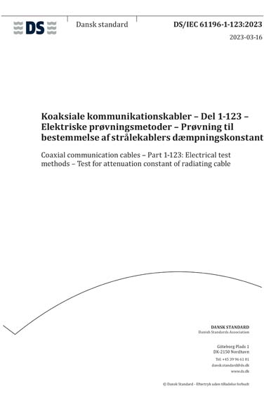 DS/IEC 61196-1-123:2023 - Coaxial communication cables - Part 1-123 ...