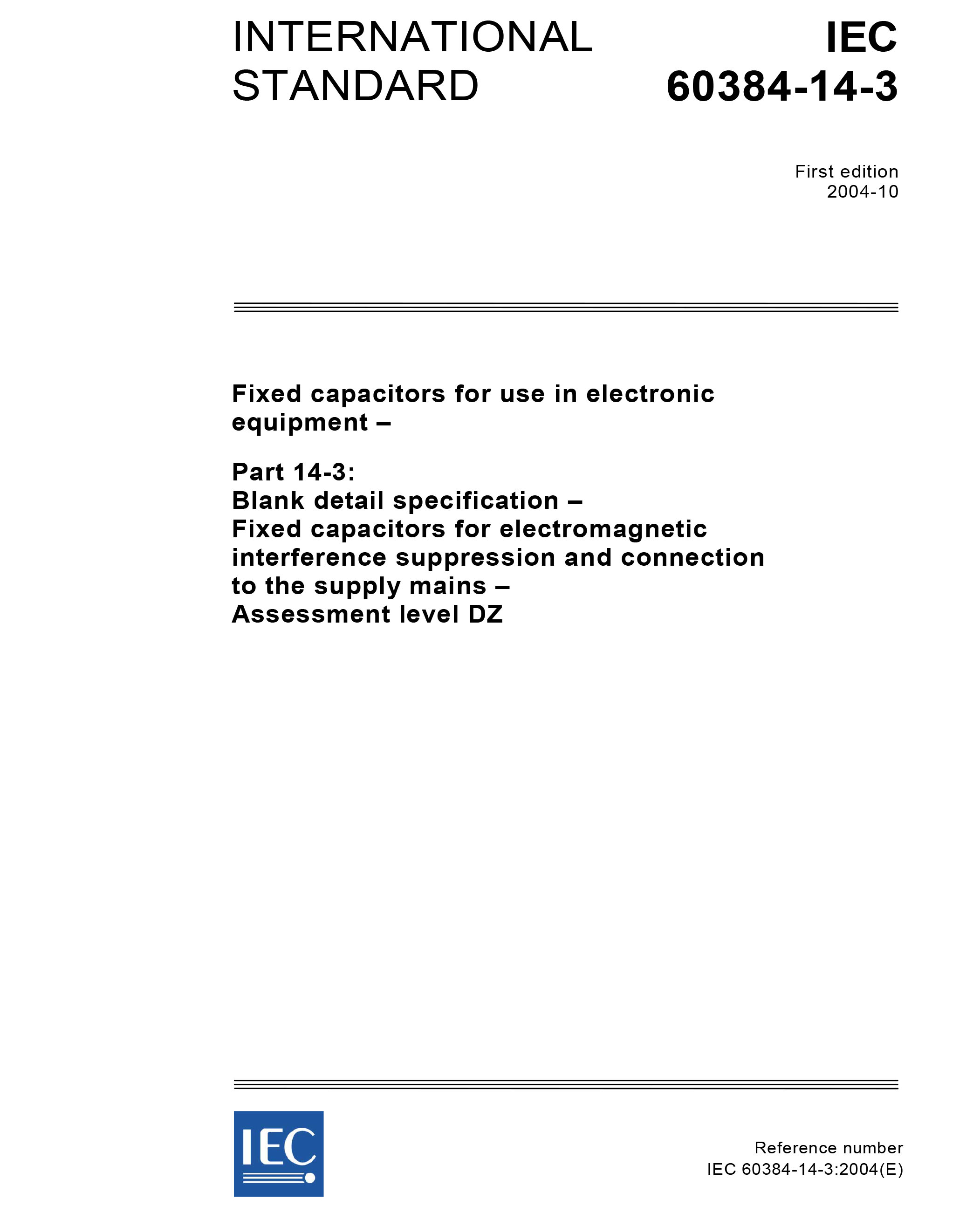 Standards PDF Cover Page