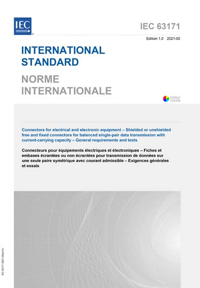 IEC 63171 Ed. 1.0 b:2021 - Connectors for electrical and electronic ...