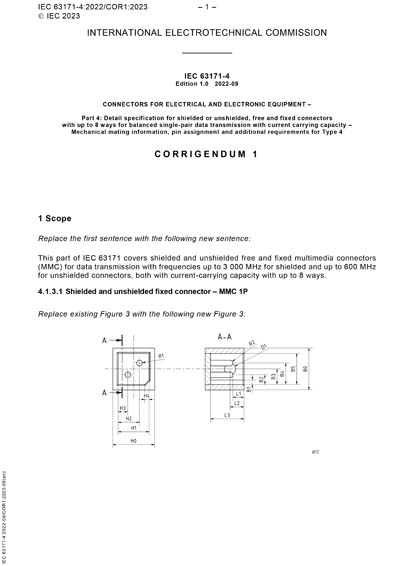 IEC 63171-4 Ed. 1.0 en Cor.1:2023 - Corrigendum 1 - Connectors for ...