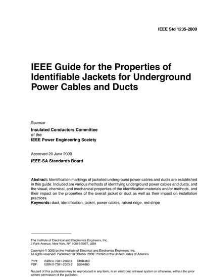 Ieee 1233 Example IEEE 1235-2000 - IEEE Guide for the Properties of Identifiable Jackets ...