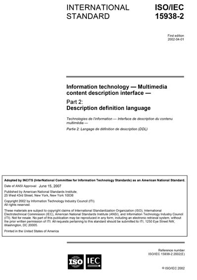Standards PDF Cover Page
