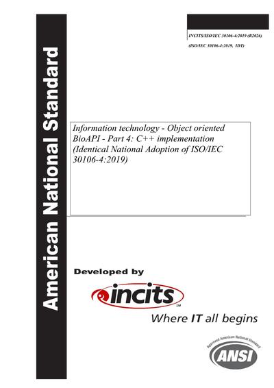 INCITS/ISO/IEC 30106-4:2019 (R2026) - Information technology - Object ...