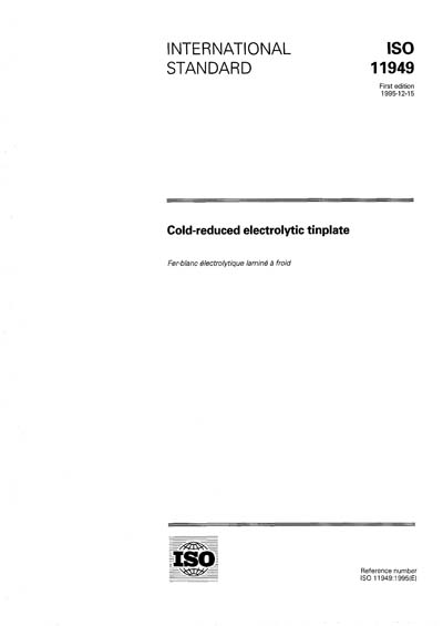 ISO 11949:1995 - Cold-reduced electrolytic tinplate