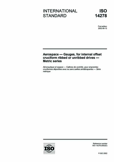 ISO 14278 2002 Aerospace Gauges For Internal Offset Cruciform 