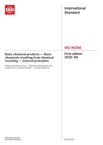 ISO 16294:2025 - Basic chemical products - Basic chemicals resulting ...