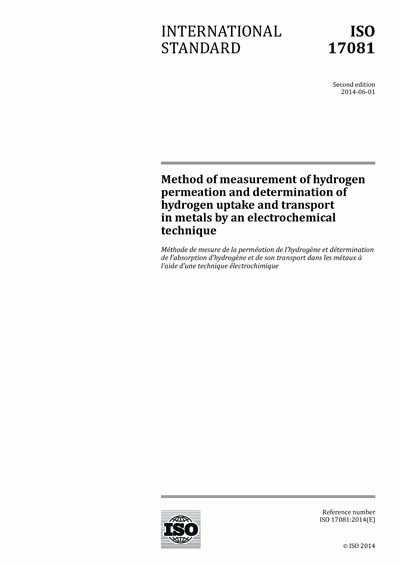 ISO 17081:2014 - Method of measurement of hydrogen permeation and ...