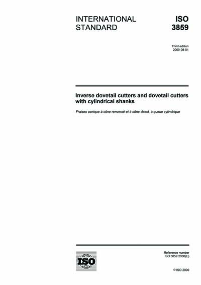 ISO 3859:2000 - Inverse dovetail cutters and dovetail cutters with ...
