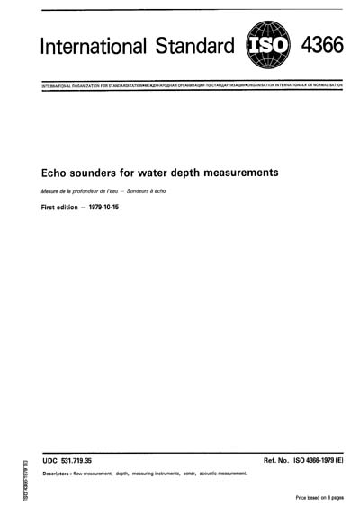 ISO 4366:1979 - Echo sounders for water depth measurements