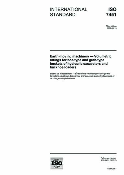 ISO 7451 2007 Earth moving Machinery Volumetric Ratings For Hoe iso-7451-2007-earth-moving-machinery-volumetric-ratings-for-hoe