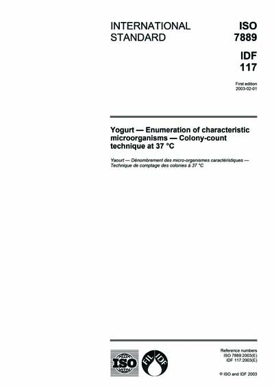 ISO 7889:2003 - Yogurt - Enumeration of characteristic microorganisms ...