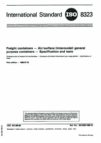 Iso 8323 1985 Freight Containers Air Surface Intermodal General