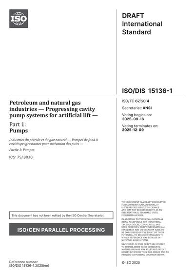 ISO/DIS 15136-1:2025 - Petroleum and natural gas industries ...