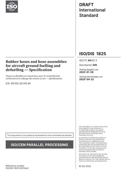 ISO/DIS 1825:2025 - Rubber hoses and hose assemblies for aircraft ...