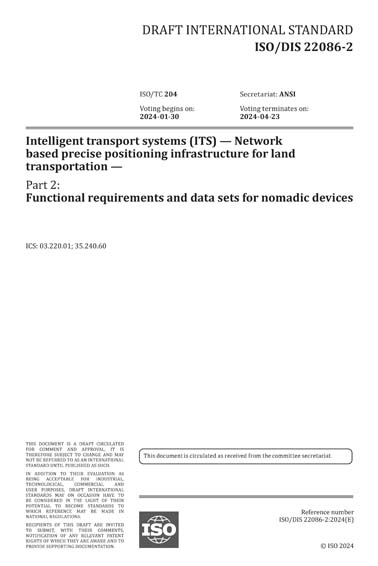 ISO/DIS 22086-2:2024 - Intelligent transport systems (ITS) - Network ...