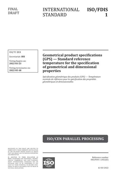 ISO/FDIS 1:2022 - Geometrical product specifications (GPS) - Standard ...