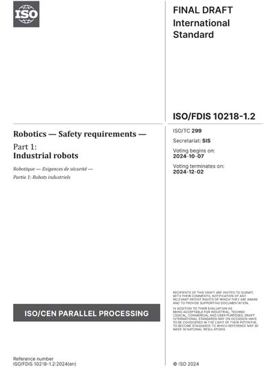 ISO/FDIS 10218-1.2:2024 - Robotics - Safety requirements - Part 1 ...