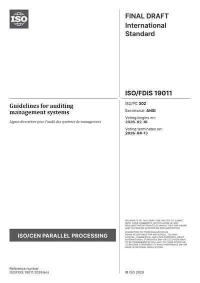ISO/FDIS 19011:2026 - Guidelines for auditing management systems