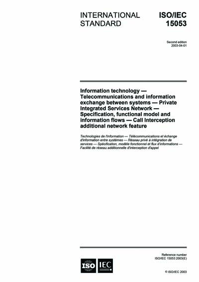 Iso 1553 ISO/IEC 15053:2003 - Information technology - Telecommunications and ...