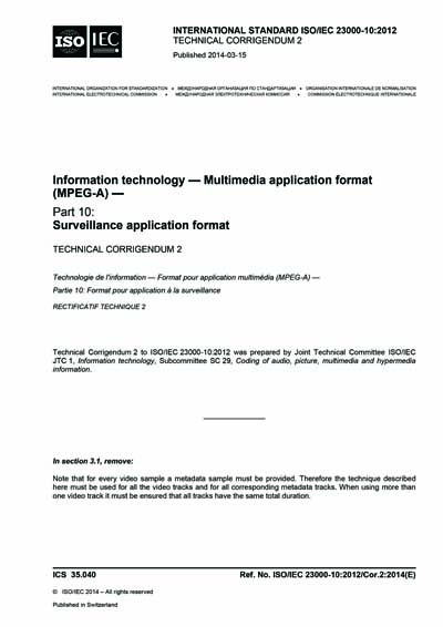 Standards PDF Cover Page