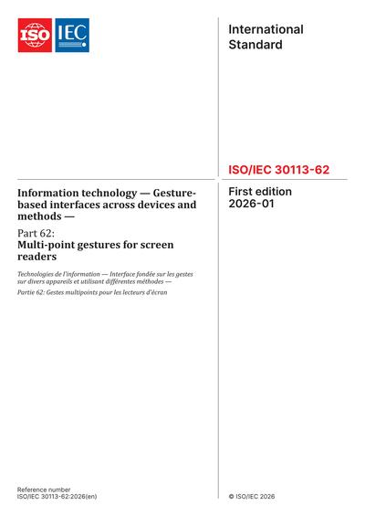 ISO/IEC 30113-62:2026 - Information technology - Gesture-based ...