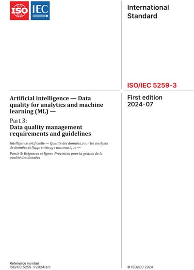 5259 Instructions ISO/IEC 5259-3:2024 - Artificial intelligence - Data quality for ...