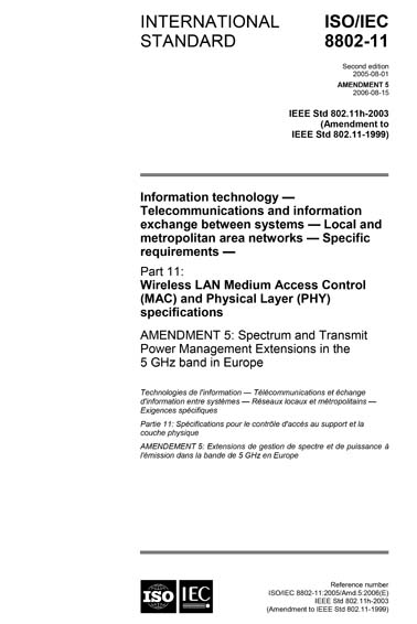 Standards PDF Cover Page