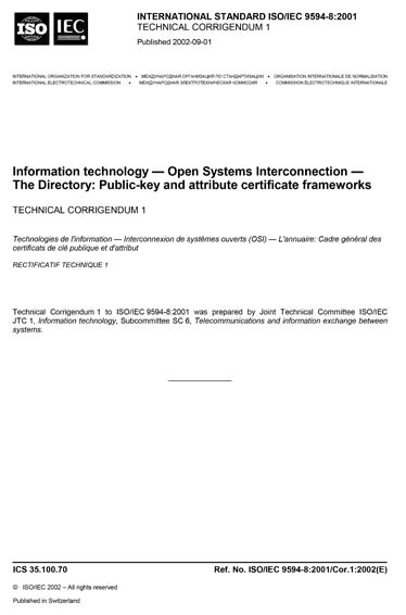 Standards PDF Cover Page