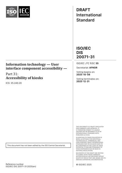 ISO/IEC DIS 20071-31:2025 - Information technology - User interface ...