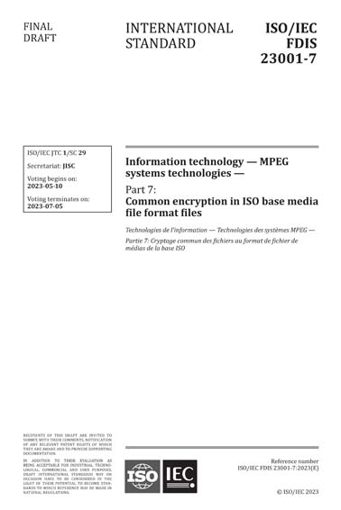 Standards PDF Cover Page