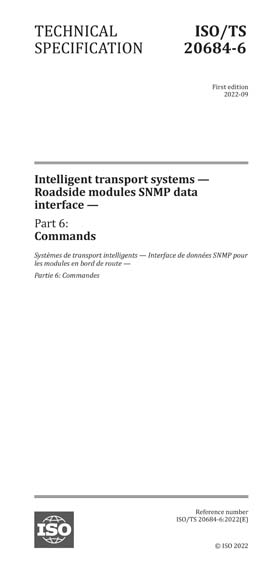 Iso 6 Module ISO/TS 20684-6:2022 - Intelligent transport systems - Roadside modules ...