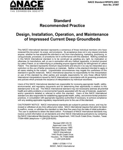 PDF) Standard Practice Control of External Corrosion on Underground or  Submerged Metallic Piping Systems
