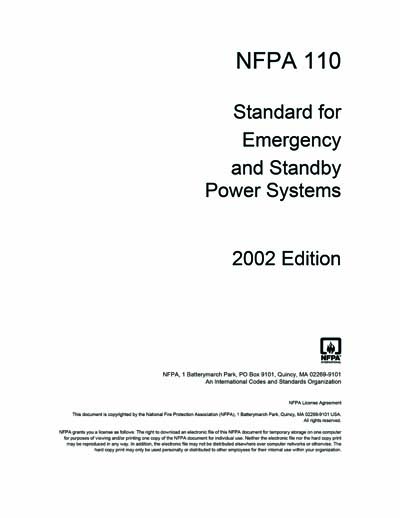 NFPA 110-2019: Standard For Emergency And Standby Power Systems - ANSI Blog